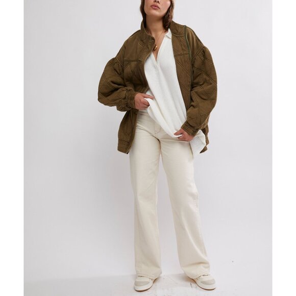 FREE PEOPLE - Women's White Waffle Knit Top - Picture 9 of 10